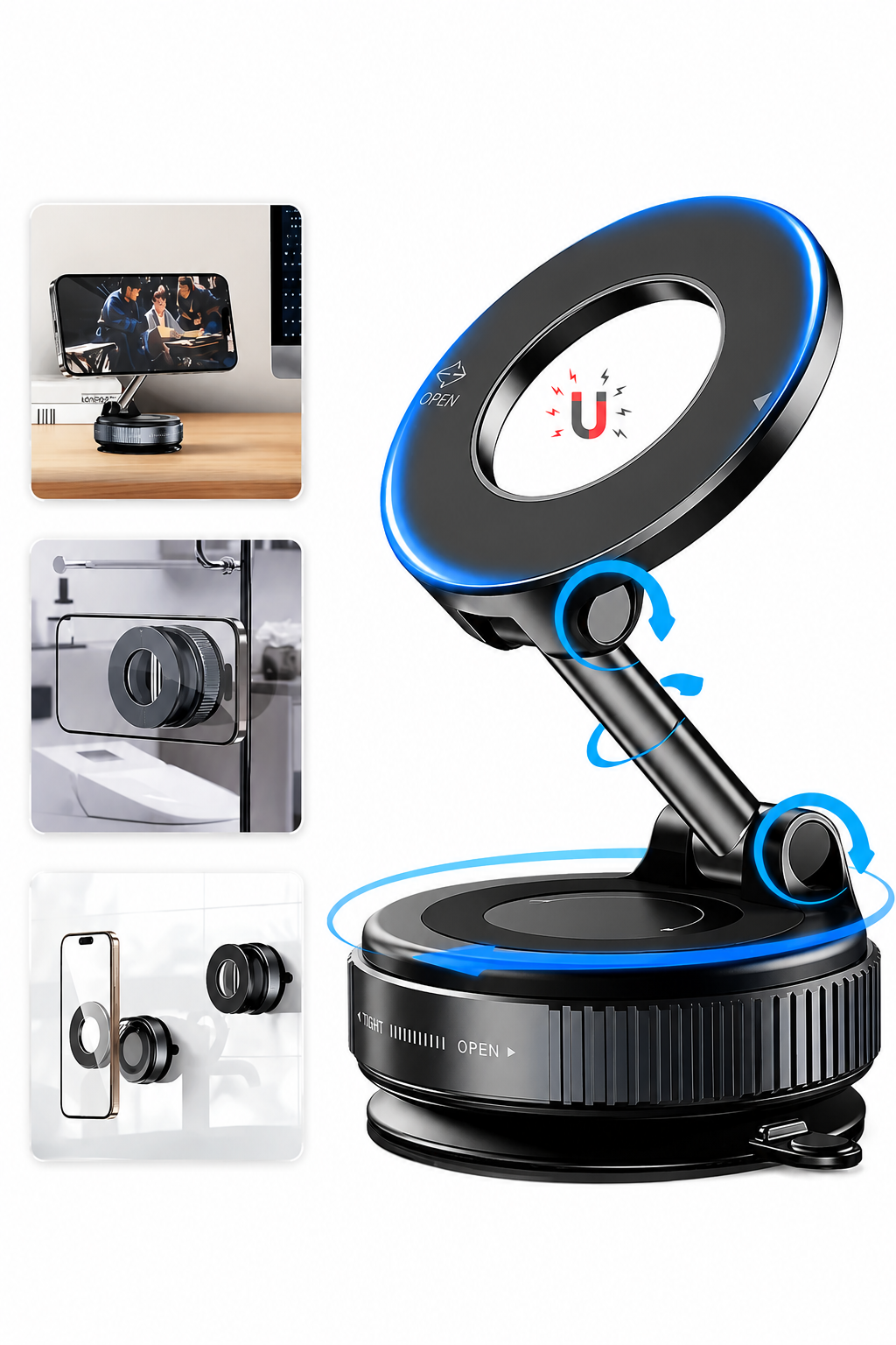 MagMount Pro — 360° Magnetic 
Phone Holder for Car & Desk
