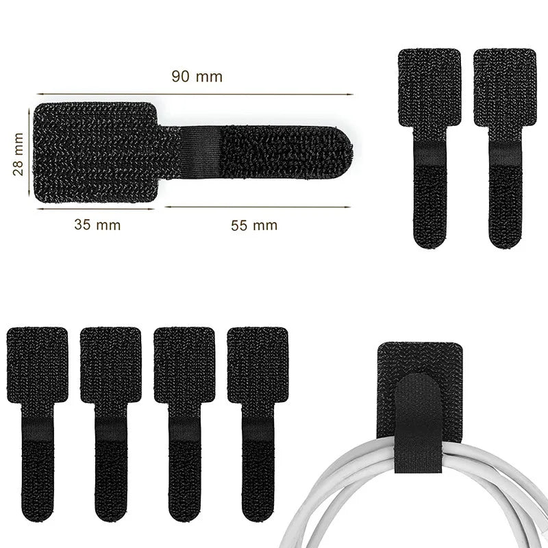CableKeep Pro — Reusable Cable Organizer Straps (Pack of 10)