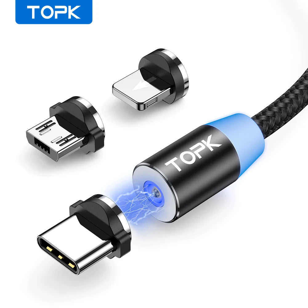 MagFlow Pro — 3-in-1 Magnetic 
Charging Cable with LED Light