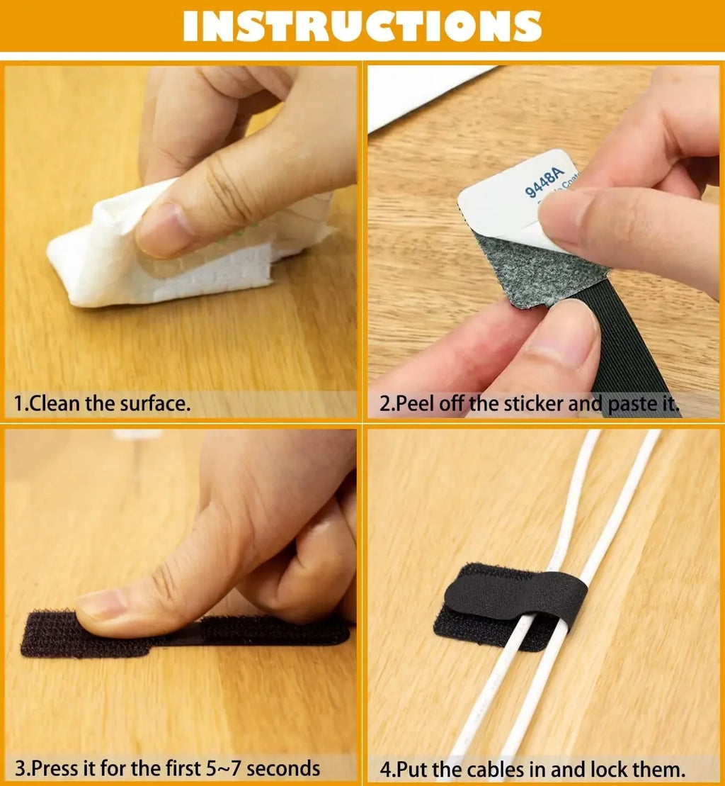 CableKeep Pro — Reusable Cable Organizer Straps (Pack of 10)